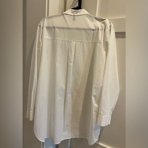 Eileen Fisher White 100% Organic Cotton Button Down Shirt - Picture 2 of 4